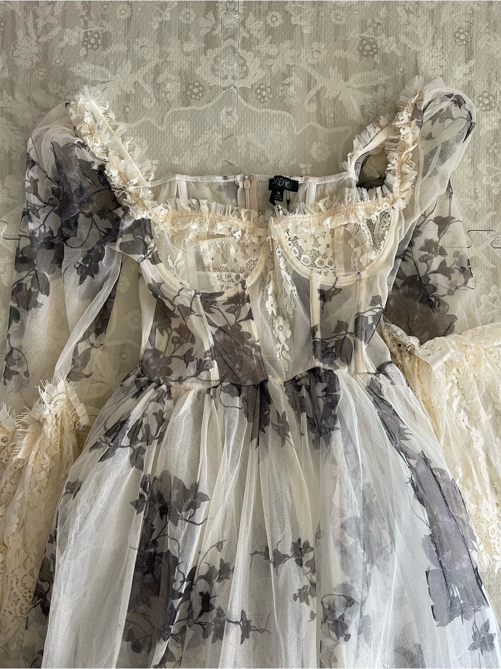 Widow Dance with Death Maxi Dress in Ivory Floral. NWT - Picture 6 of 7